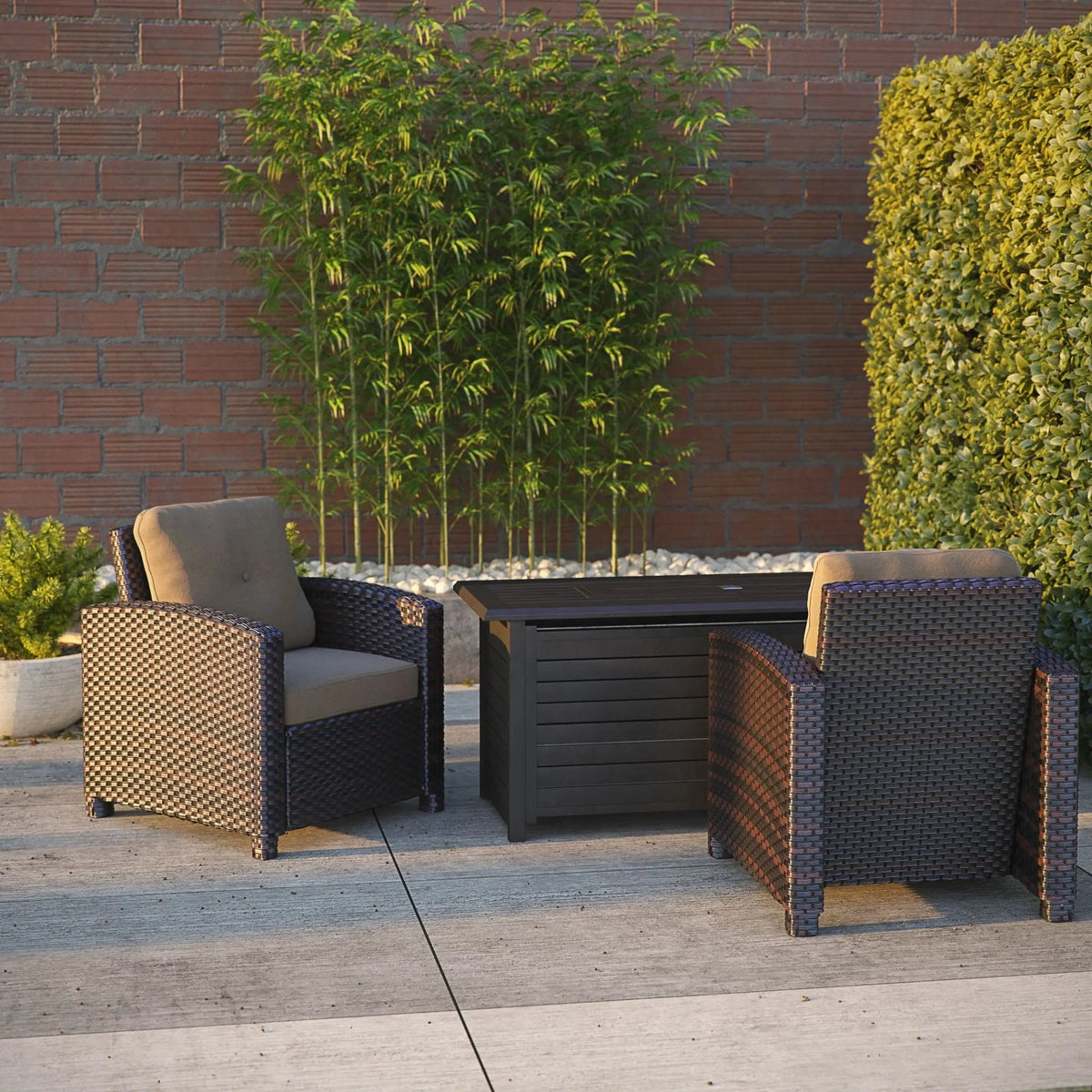 Miles Mocha Finish Outdoor Wicker Club Chair