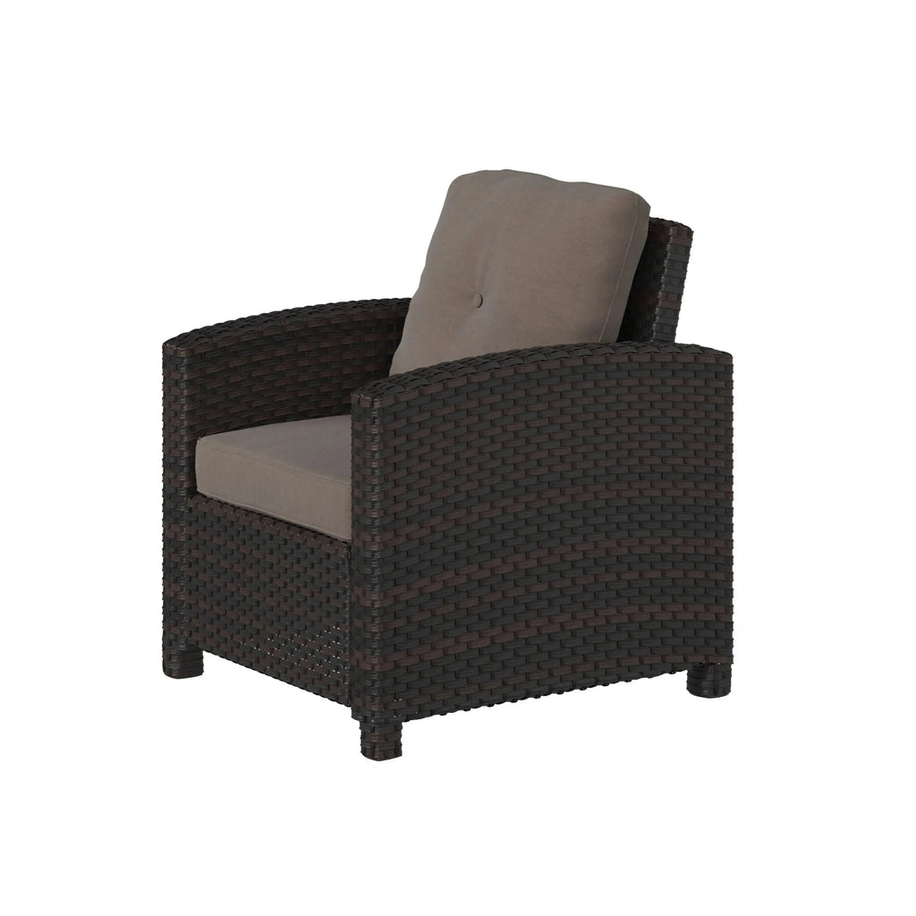 Miles Mocha Finish Outdoor Wicker Club Chair
