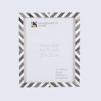 Grey White Chevron Bone Inlay Picture Frame 4x6 5x7 8x10