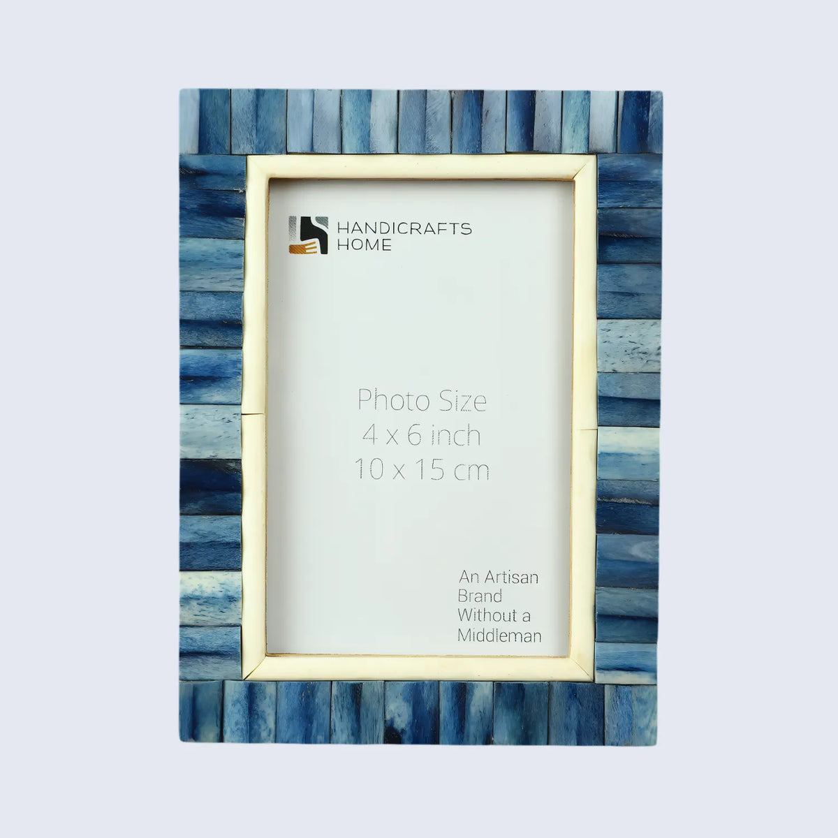 Picture Frame Ivory Ocean Collection Bone Inlay Blue – 4x6 & 5x7