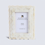 Ivory White Scalloped Bone Inlay Frame 4x4 4x6 5x7 Decor