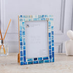 Picture Frame Indigo Mosaic Collection Bone Inlay - Blue, 4x6 & 5x7