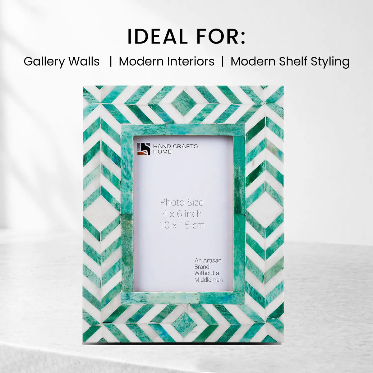 Taj Bone Inlay Picture Frame | Taj Chevron | 4x6