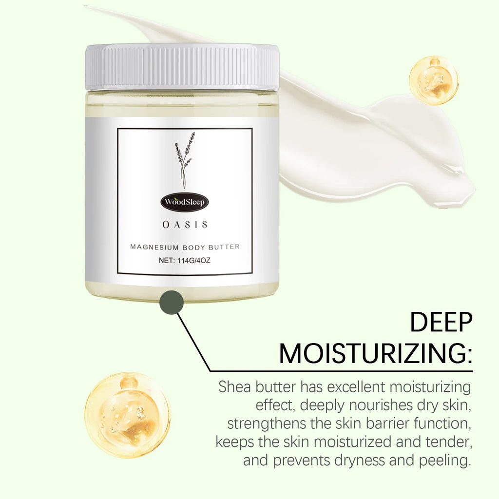 Body Lotion Moisturizing Magnesium Body Butter Nourishing Skin Soft Smooth Soothes Muscles Overnight Shea Butter Skincare Cream