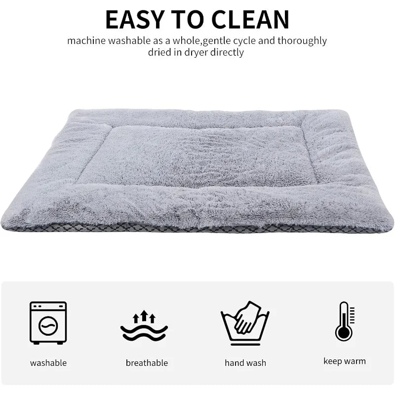 Dog Bed Mat Washable Cat Cushion Soft Premium Plush Dogs Mattress Sofa Dual Purpose Clearance for Small/Medium/Large Dog