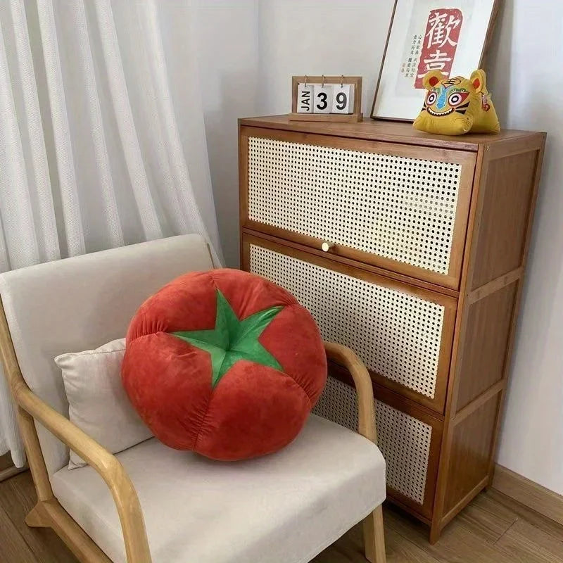 ins creative mushroom tomato living room sofa cushion room floor decoration ornament bed bay window throw pillow chair