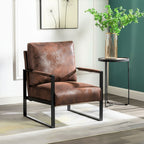 Accent Chair With Durable Square Frame, Armchair For Living Room - Brown