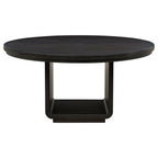 Leandro 7-piece Round Dining Table Set Burnished Black