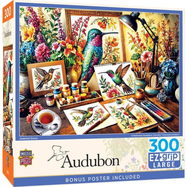 Audubon Jeweled Grace 300 Piece EZ Grip Jigsaw Puzzle | Masterpieces