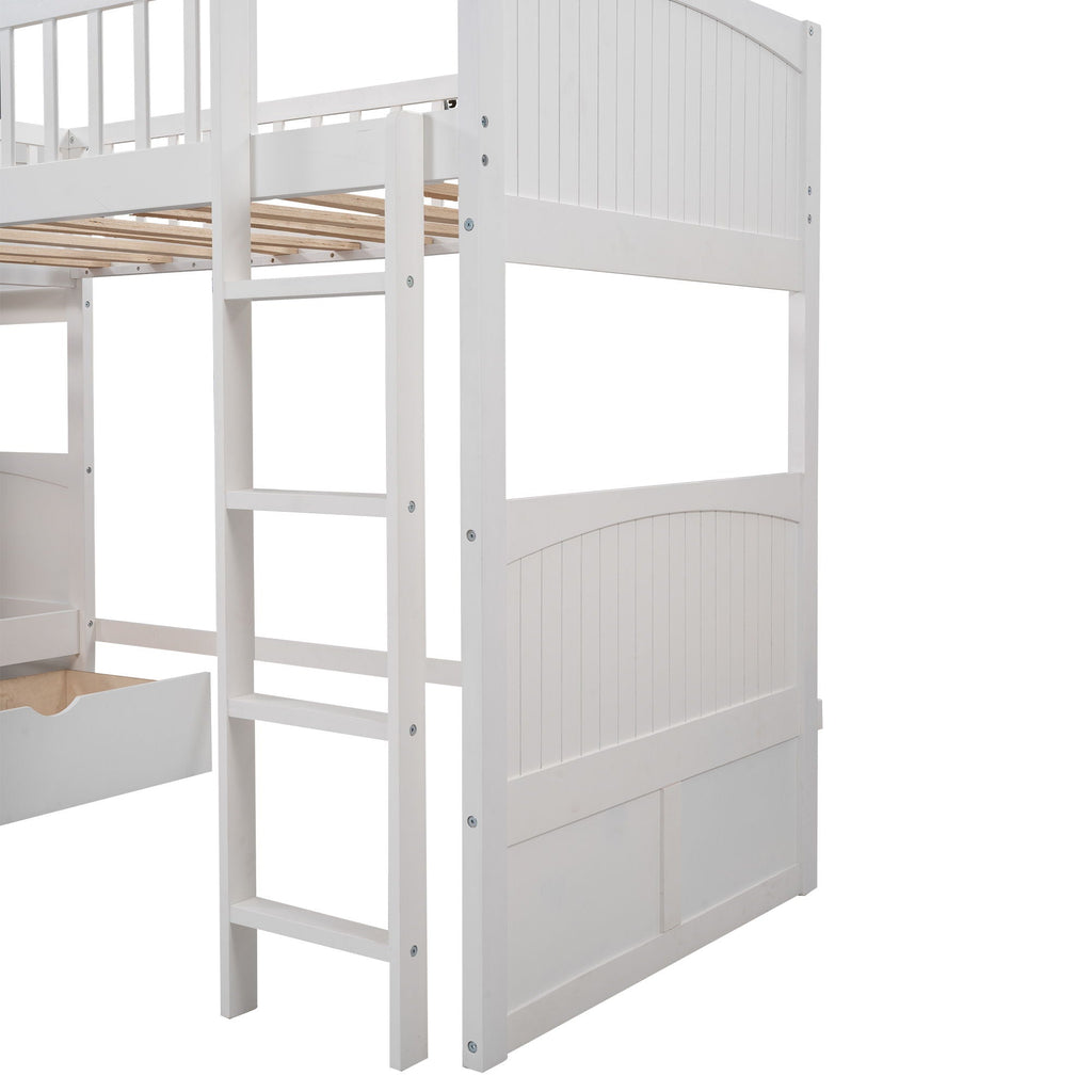 Bunk Bed With Loft And 2 Drawers