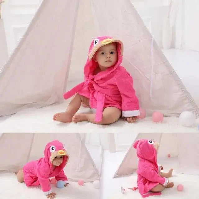 Baby Cute Mini Cartoon Bathrobes Soft Comfortable Bathrobe Warm Bath Towel For Babies Infants Beach Indoor Towel Durable Blankets