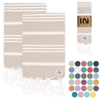 Istanbul Classic Turkish Hand Towel Set for Kitchen, Bath, Beach, Gym, Yoga and Travel