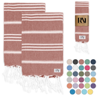 Istanbul Classic Turkish Hand Towel Set for Kitchen, Bath, Beach, Gym, Yoga and Travel