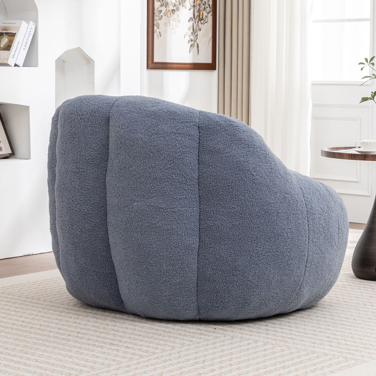 Comfy Bean Bag Chair With Memory Foam Filler, Tufted Soft