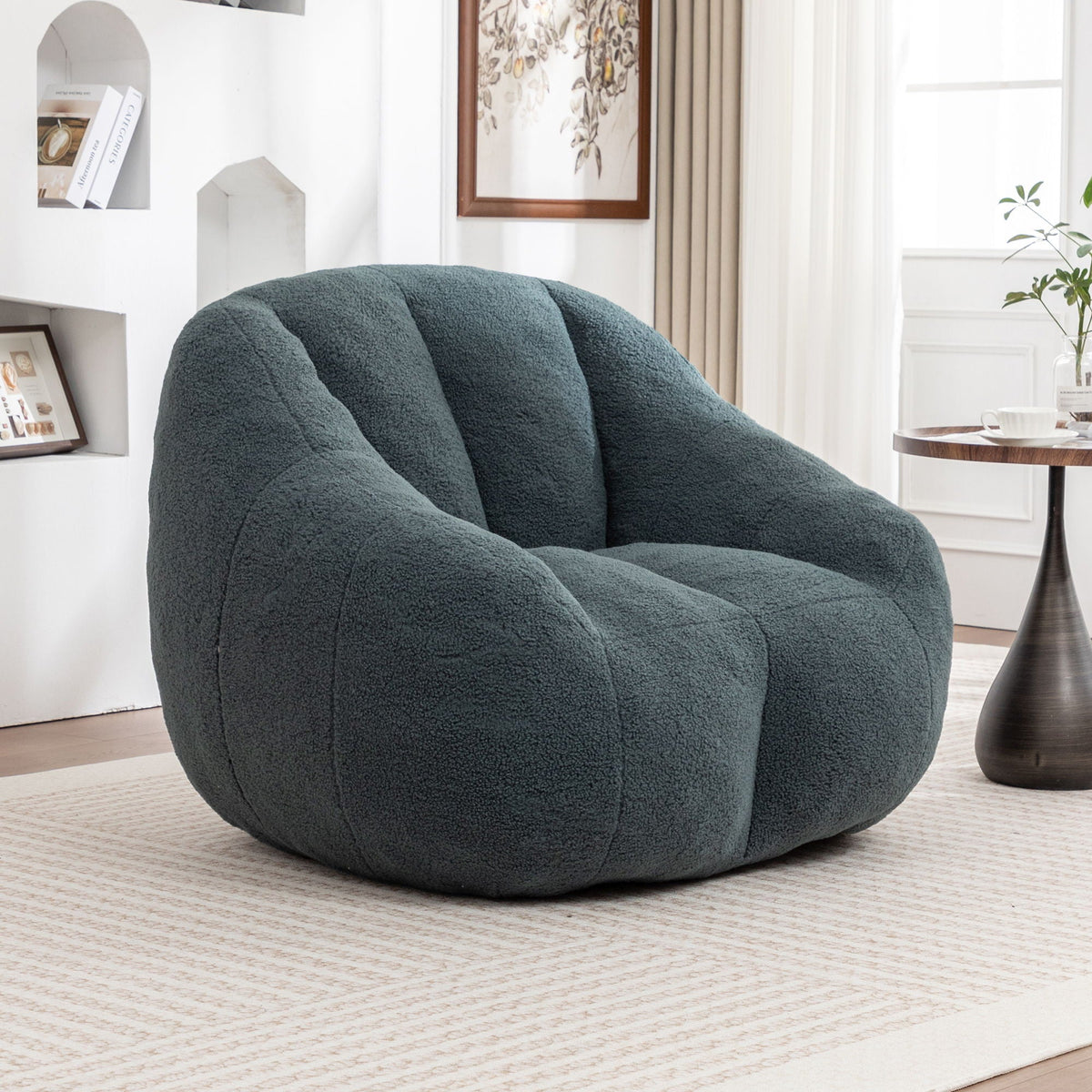 Comfy Bean Bag Chair With Memory Foam Filler, Tufted Soft