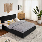 Storage Upholstered Hydraulic Platform Bed With Integrated Headboard