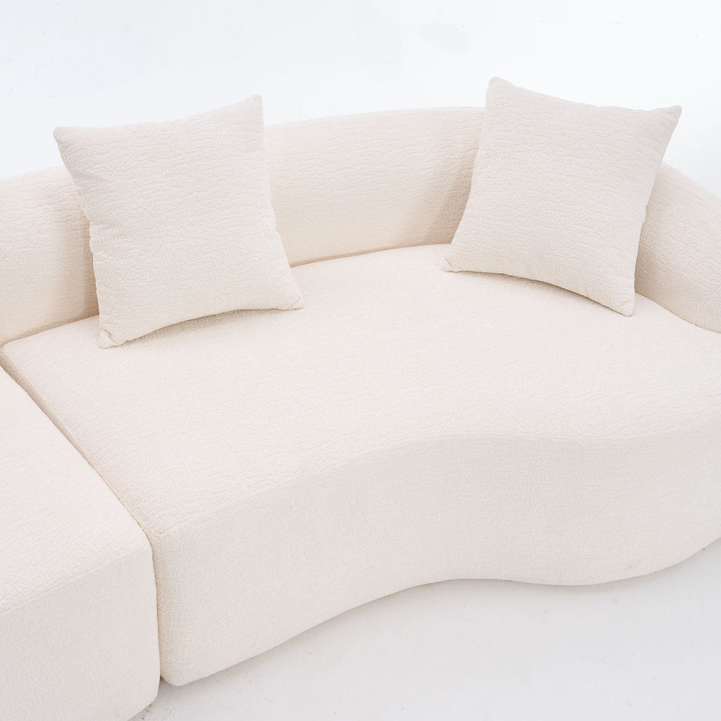 4 Seater Sofa With Fabric, 30D, 60 Hardness Full Sponge, 4 Pillow For Living Room, Home Furniture Sleeper Sectional Sofa For Apartment