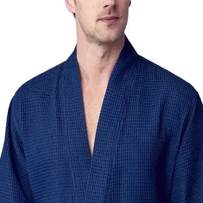 Waffle Spa Bathrobe for Men -  Absorbent, Lightweight