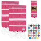 Istanbul Classic Turkish Hand Towel Set for Kitchen, Bath, Beach, Gym, Yoga and Travel