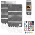 Istanbul Classic Turkish Hand Towel Set for Kitchen, Bath, Beach, Gym, Yoga and Travel