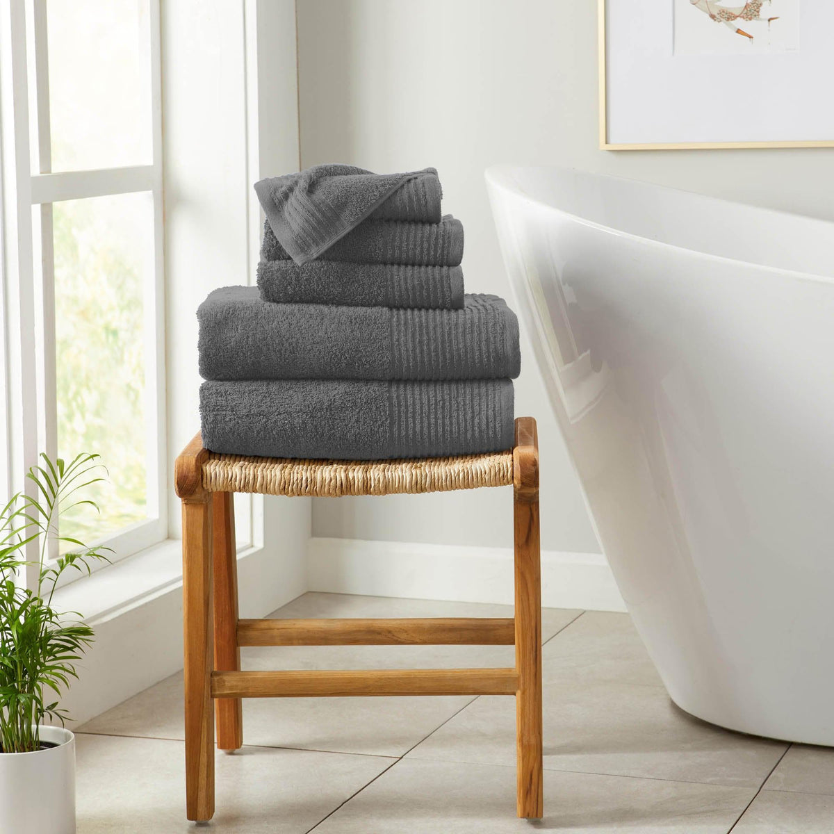 6 Piece Set Cotton Bath Towels - Kasper Collection