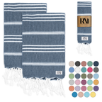 Istanbul Classic Turkish Hand Towel Set for Kitchen, Bath, Beach, Gym, Yoga and Travel