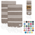 Istanbul Classic Turkish Hand Towel Set for Kitchen, Bath, Beach, Gym, Yoga and Travel