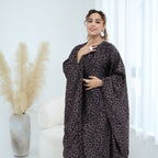 Leopard Print Batwing Maxi Dress(MA450)