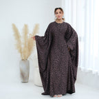 Leopard Print Batwing Maxi Dress(MA450)