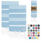 Istanbul Classic Turkish Hand Towel Set for Kitchen, Bath, Beach, Gym, Yoga and Travel