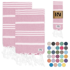 Istanbul Classic Turkish Hand Towel Set for Kitchen, Bath, Beach, Gym, Yoga and Travel
