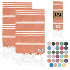 Istanbul Classic Turkish Hand Towel Set for Kitchen, Bath, Beach, Gym, Yoga and Travel