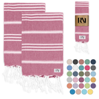 Istanbul Classic Turkish Hand Towel Set for Kitchen, Bath, Beach, Gym, Yoga and Travel