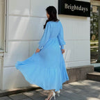 Pleated Tiered Maxi Dress(MS466)