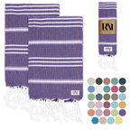 Istanbul Classic Turkish Hand Towel Set for Kitchen, Bath, Beach, Gym, Yoga and Travel