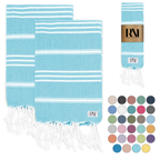 Istanbul Classic Turkish Hand Towel Set for Kitchen, Bath, Beach, Gym, Yoga and Travel