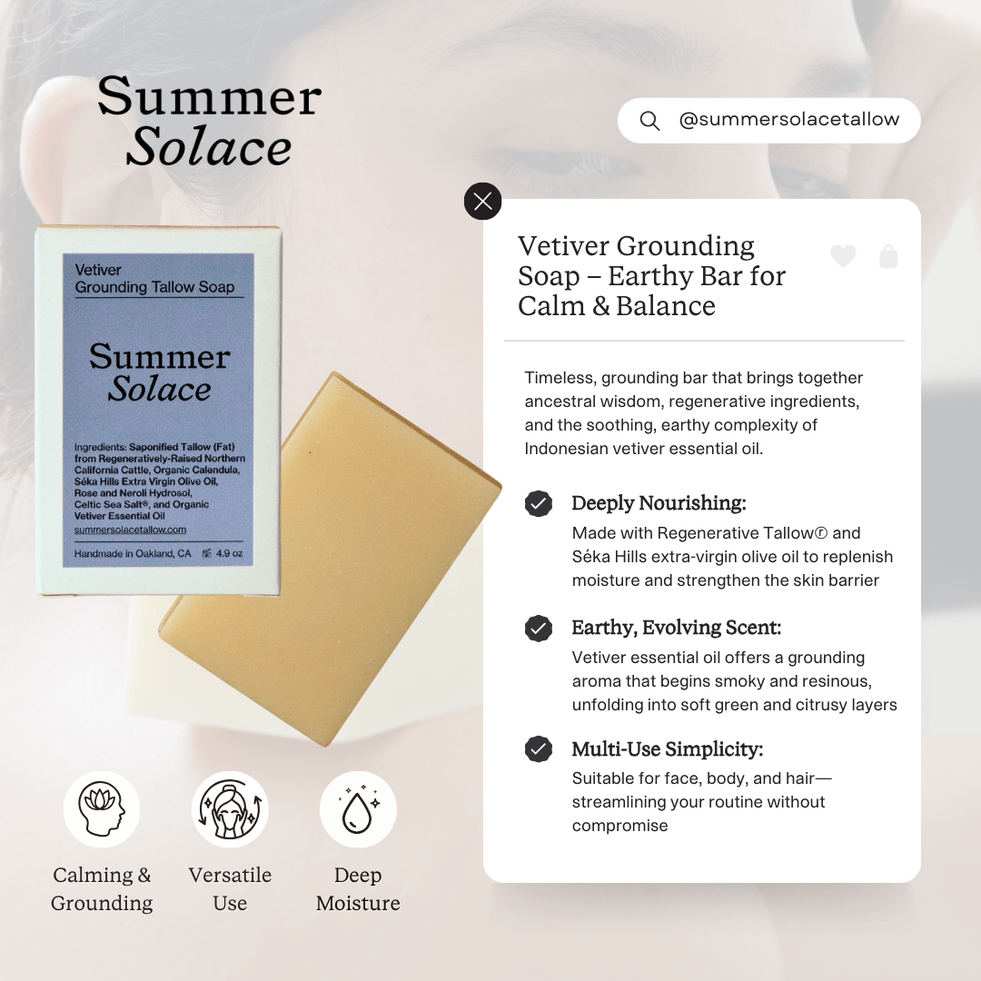 Vetiver Grounding Soap – Earthy Bar for Calm & Balance